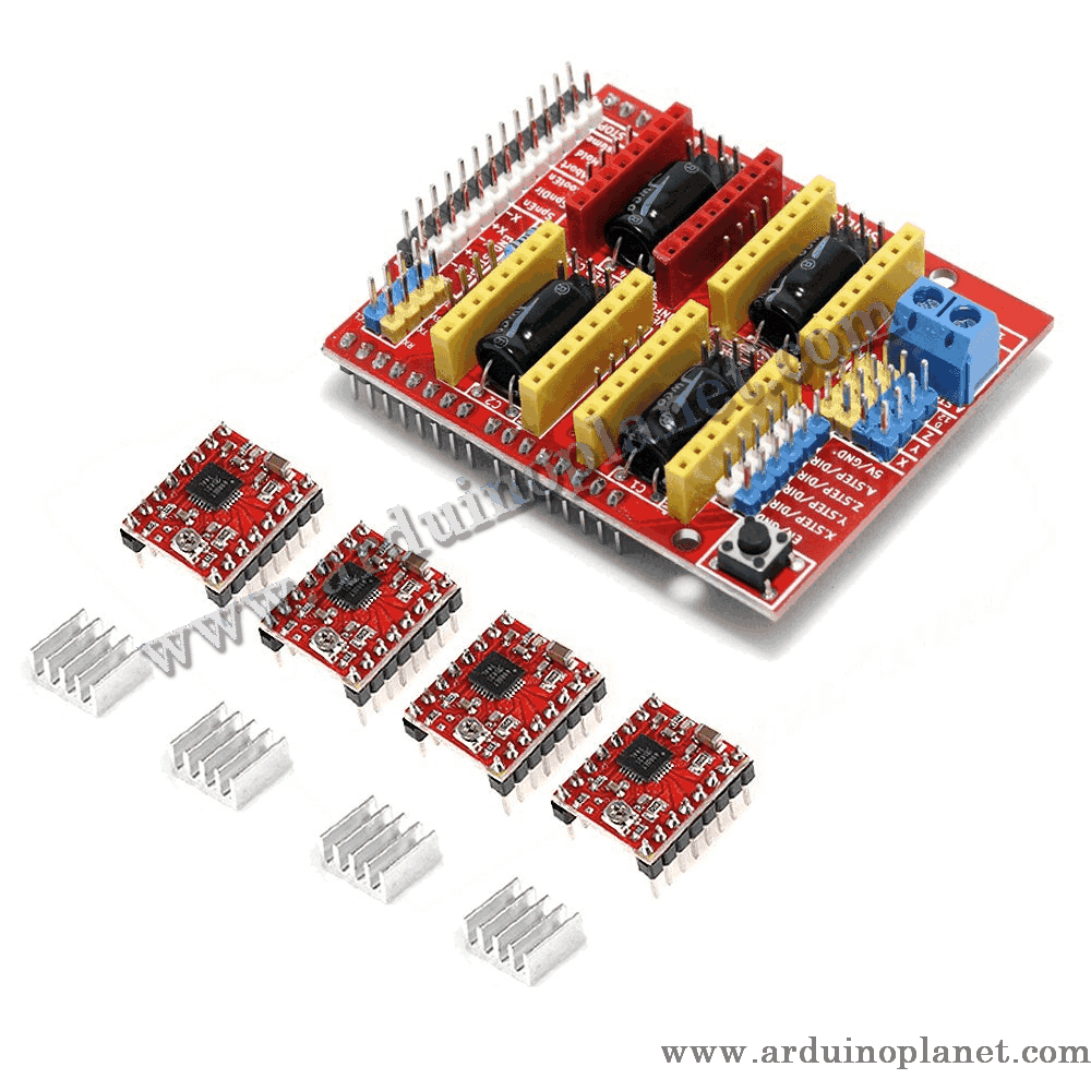 A4988 Shield CNC + 4 Driver Moteur Pas à pas