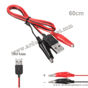 Câble avec Fiche USB / Crocodile 60CM
