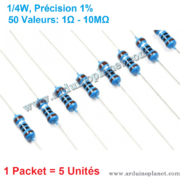 Résistance 1/4W Précision 1% X5