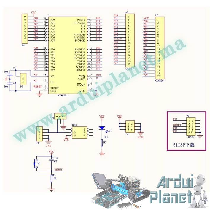 Carte Systéme de Développement 51 Pour MCU AT STC – Image 2