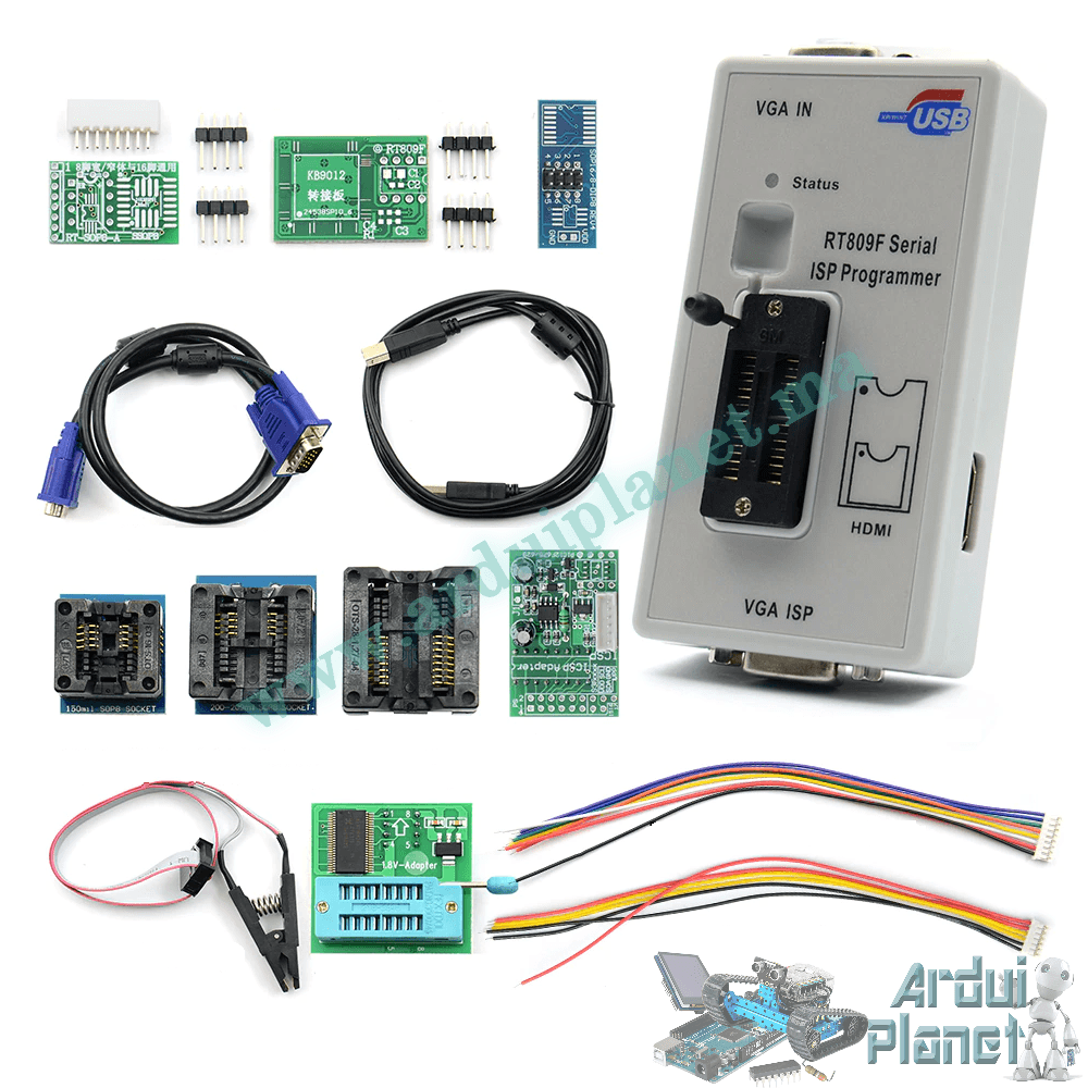 RT809F Programmateur ISP Série Avec 11 Adaptateurs