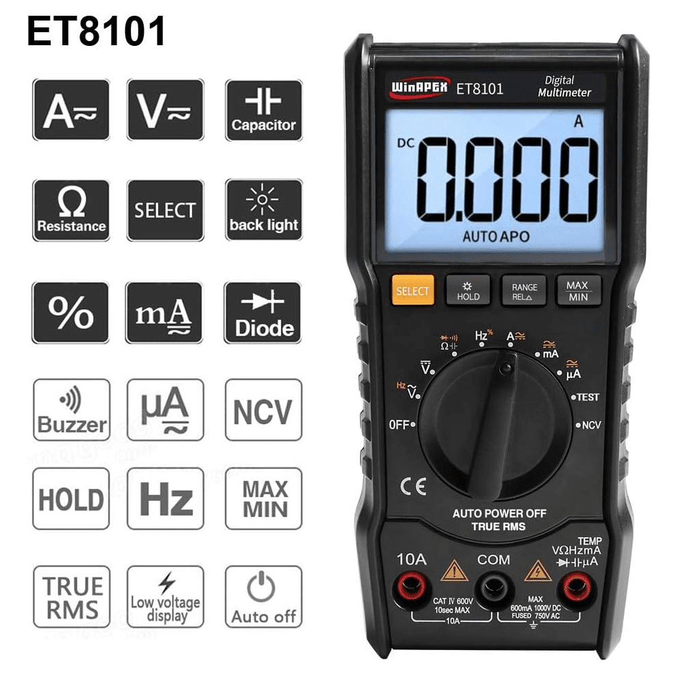 ET8101 6000 counts Multimétre Digital Automatique – Image 2