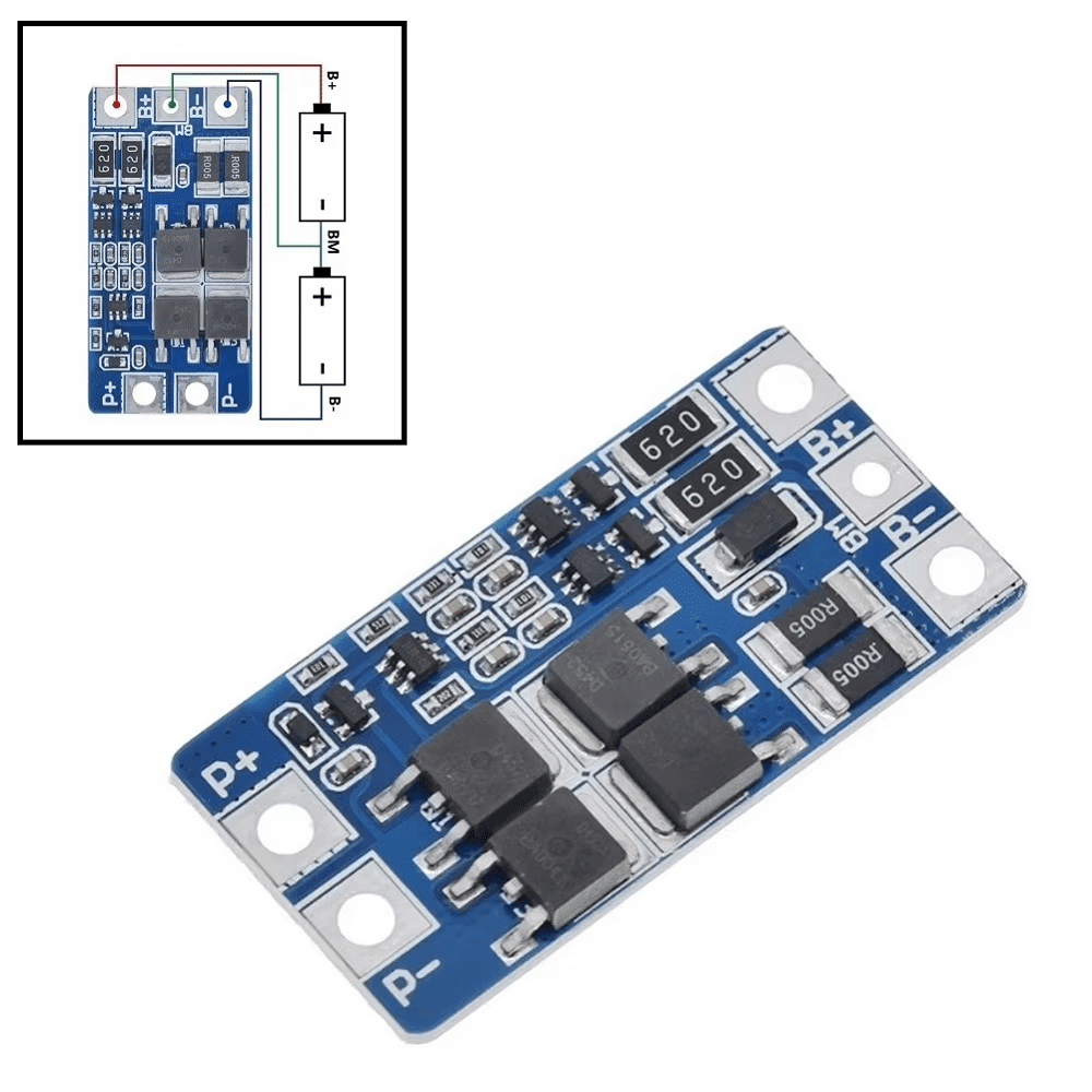 2S 10A BMS Chargeur de Batteries Lithium 2 Cellules – Image 2