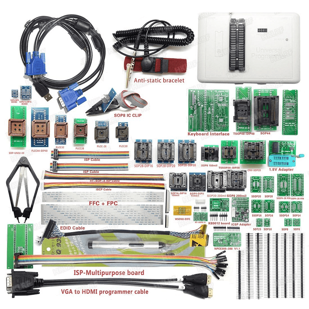 RT809H Programmateur Universel, avec 50 Adaptateurs