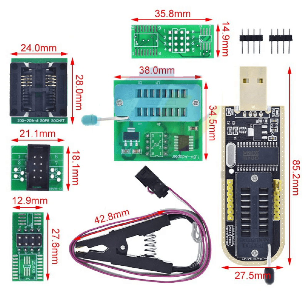 Kit CH341A Programmateur pour EEPROM BIOS SPI – Image 2