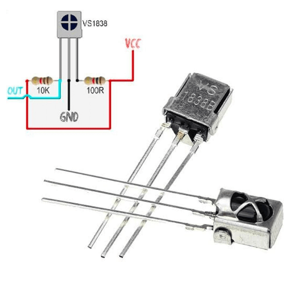 1838B Récepteur infrarouge IR 38 kHz – Image 2